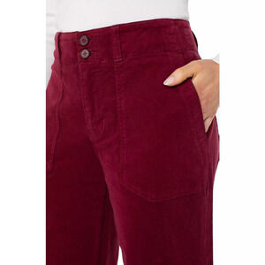 LIVERPOOL CORDUROY WIDE LEG WITH UTILITY POCKETS Size 8/ CABERNET RED